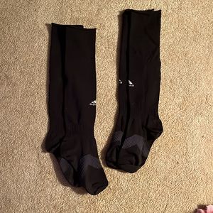 Two pair unisex black Adidas athletic socks